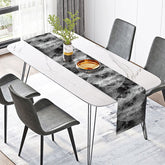 Aperturee - Aperturee Gothic Halloween Table Runner with Black and Grey Spider Web for Spooky and Modern Party Decor